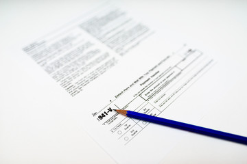 Obraz premium Tax Form 941-V on White Background