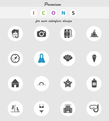 Fototapeta premium Beach simply icons