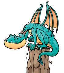 Vector illustration of cartoon Dragon