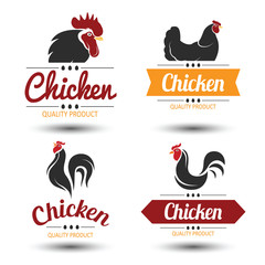 Chicken label vector