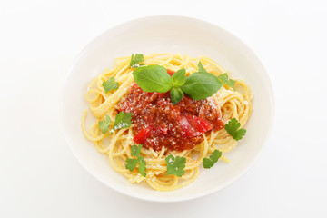 おいしそうなミートソーススパゲティ