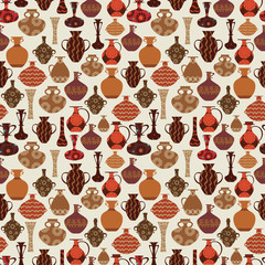 vintage seamless texture with old variety vases
