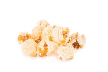 Popcorn pile isolated on white