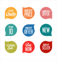 Sale promo labels and stickers collection