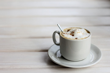 cappuccino with cinnamon/French hot coffee beverage cappuccino with cinnamon