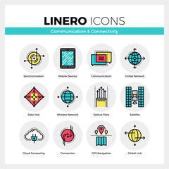Communication Technology Linero Icons Set