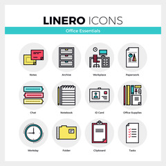 Office Essentials Linero Icons Set