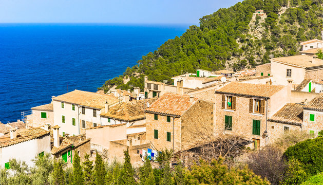 Beautiful coast view from an mediterranean village at Spain