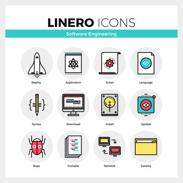 Software Engineering Linero Icons Set