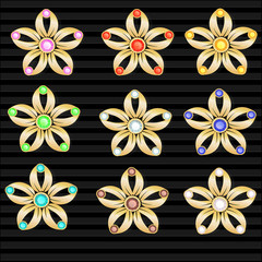 Gold jewelry background. Can use for greeting card or invitation template or your design. Vector illustration