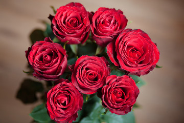 bunch of red roses. Selective focus