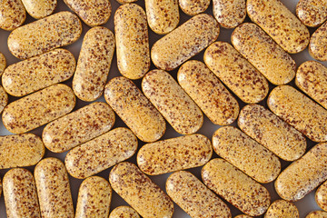 Top view of pills as background
