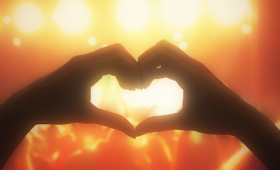 Fototapeta premium She loves this band! Heart shape for the music.