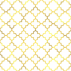 Gold vintage foil ornamental arabic seamless pattern background