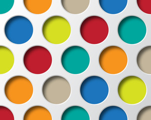 Colorful circles geometry. Retro Abstract background. Vector design. Easy color change.