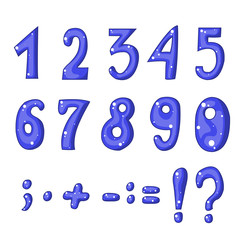 Cute cartoon english blue alphabet