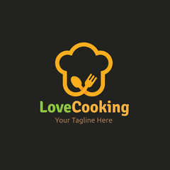love cooking logo,restaurant logo,bistro logo,canteen logo,cafe logo,vector logo template 