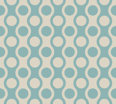 Vector seamless geometric retro pattern. Abstract background made with circles.