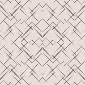 Vector seamless pattern. Abstract geometric tiles made with square line polygons.