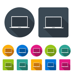 laptop icons set in the style flat design on the white background. stock vector illustration eps10