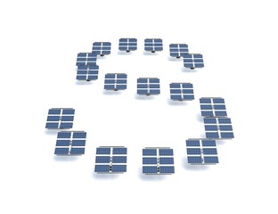 Solar panels spelling out the letter S
