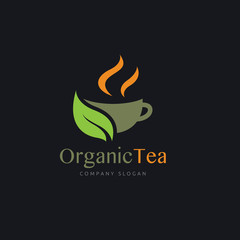 organic tea logo,tea logo,food logo,restaurant logo,bistro logo,canteen logo,cafe logo,vector logo template 