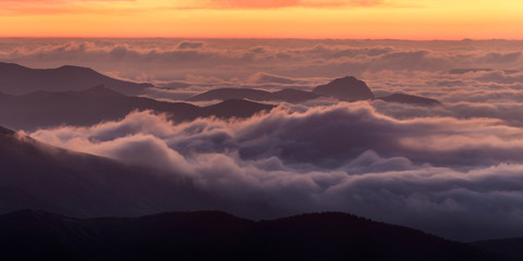 Clouds over the mountains