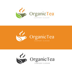 organic tea logo,tea logo,food logo,restaurant logo,bistro logo,canteen logo,cafe logo,vector logo template 