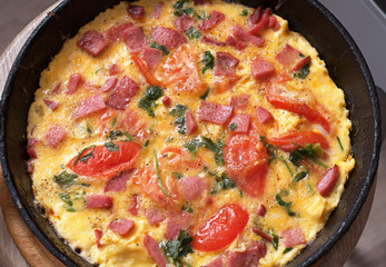 Omelet with sausage