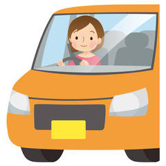 車を運転する女性