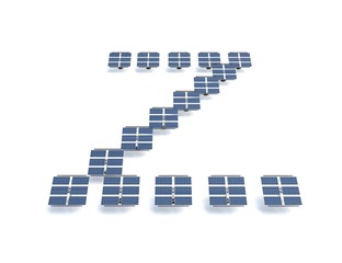 Solar panels spelling out the letter Z
