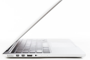 Modern Laptop computer on a bright background