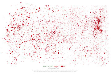 Blood splatter isolated on white background, vector design