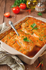 Stuffed cabbage rolls with rice and meat