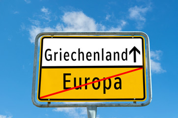 Obraz premium Griechenland/Europa Schild