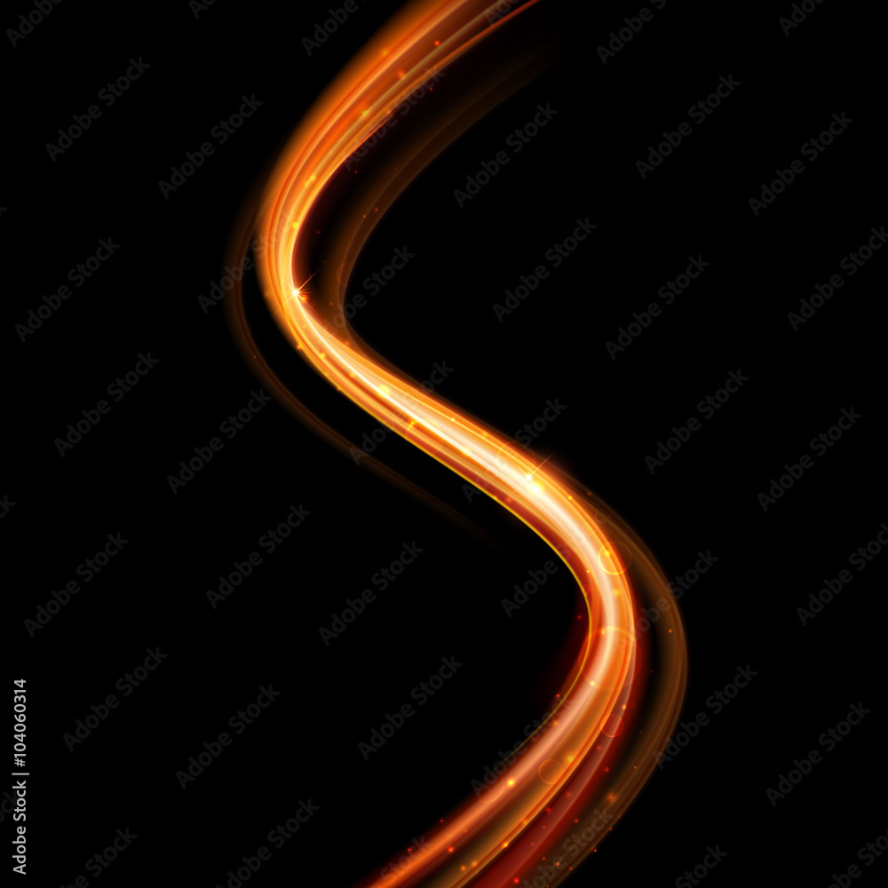 Poster vector magic glowing spark swirl trace. bokeh glitter light smoke.