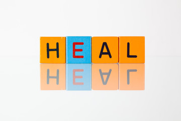 Heal - an inscription from children's  blocks