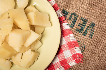 Tasty boiled potatoes on a plate without spices