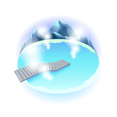 Hot spring in Iceland isolated on white vector