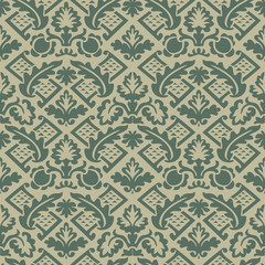 Vector colorful damask seamless floral pattern background