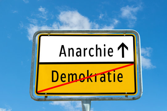 Anarchie/Demokratie Schild