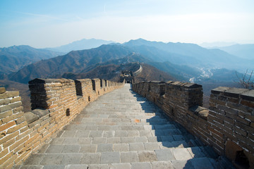 Fototapeta premium Great Wall Tower at Mutianyu, near Beijing, China