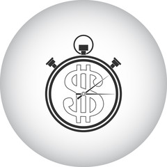 Office timer clock simple icon on round background