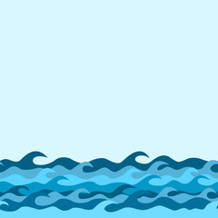 seamless decorative border from sea waves