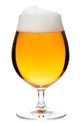 Foto auf Leinwand Full snifter glass of pale lager of pilsner beer isolated on white background © Dmitry Naumov