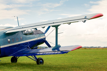 Vintage single-engine biplane aircraft