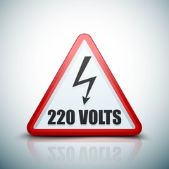 220 Volts hazard sign