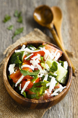 Salad with tomatoes, cucumber and feta