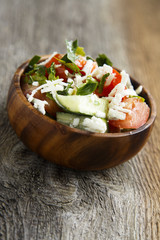 Salad with tomatoes, cucumber and feta