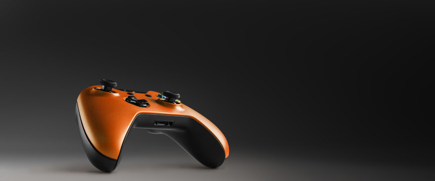 Video game controller isolated on darkness background